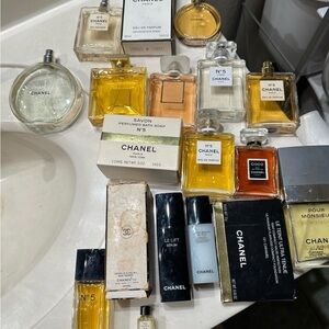 Chanel Fragrance & Beauty Lot - Assorted Bottles SOAP CREAM SERUM VINTAGE